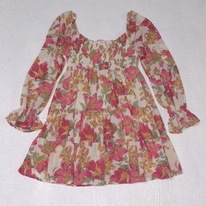 Flying Tomato Floral Dress Boho Babydoll Style Bohemian Dress Puff Sleeve